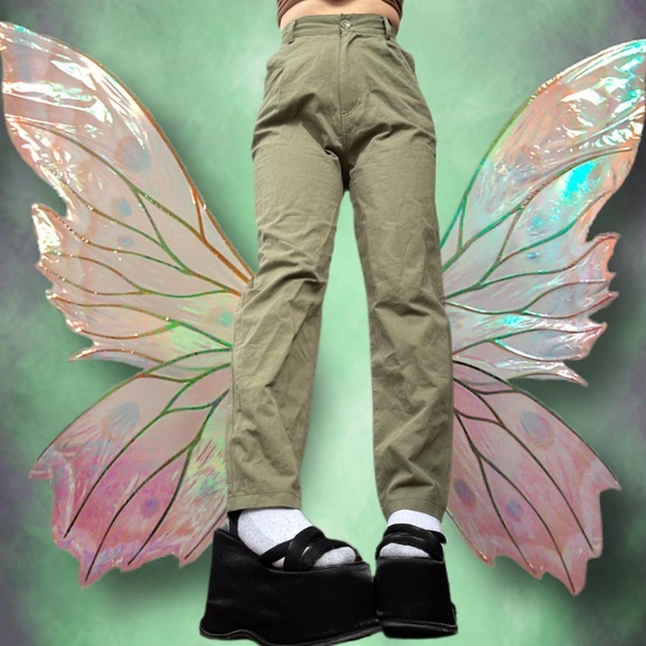 Green Pleated Pants Trousers - Picture 1 of 4